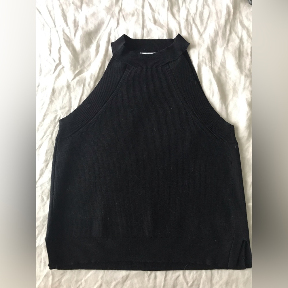 Black Mango Knit Halter Top S